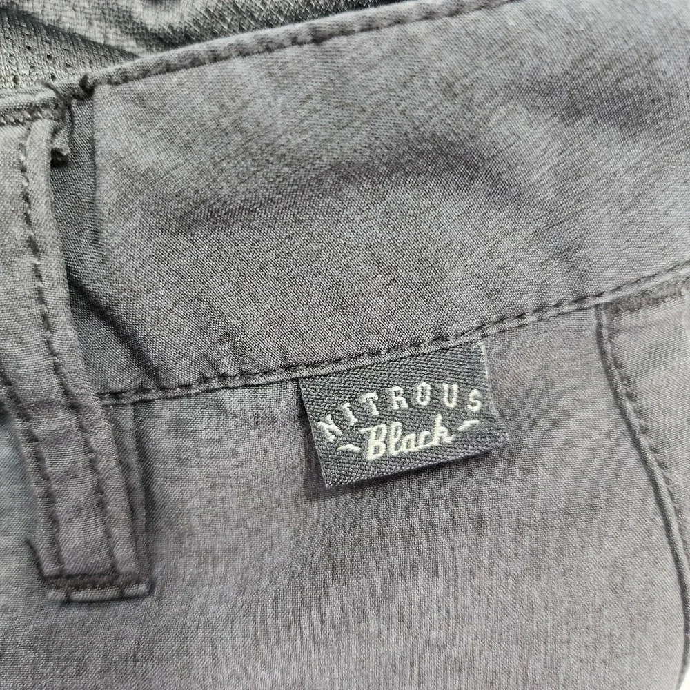 Nitrous‎ Black Shorts Mens 30 Black Stretch Chino Microfiber Zip Pocket Casual
